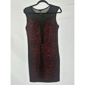 Timing Dress Women’s Size Large Black Burgundy Sheer Dress